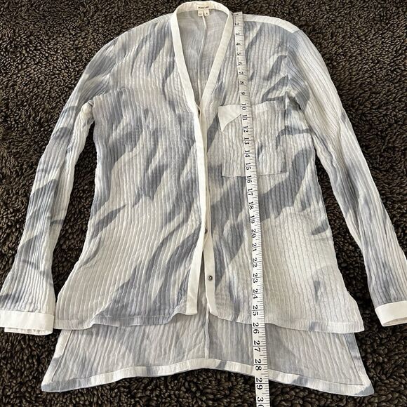 HELMUT LANG Silk Printed Button-Up Top Size Small - Picture 4 of 6